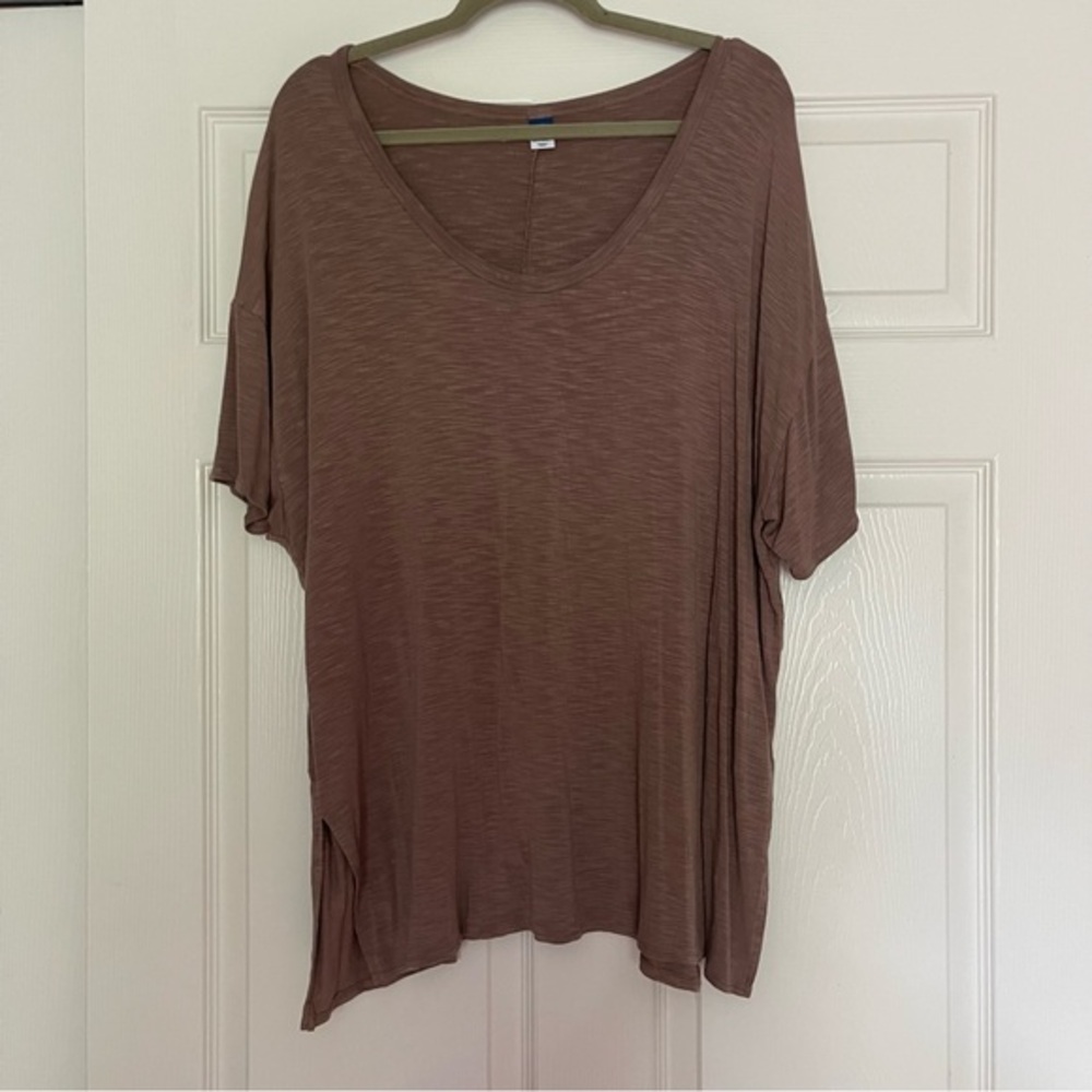 $5 FLASH SALE! XXL Old Navy Women's Tops Luxe V-Neck Ribbed Slub-Knit T-Shirt